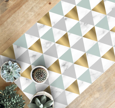 Corredores de tapete de geometria de triângulo de mármore para co - TenStickers