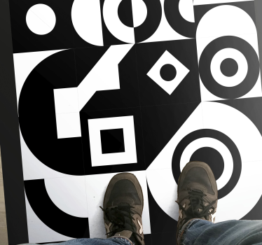 Corredores de tapete de padrão geométrico preto e branco para cor - TenStickers