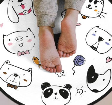 Desenhar animais tapete de animais - TenStickers