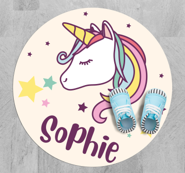 Desenho de fundo de unicórnio com tapete de vinil personalizado c - TenStickers