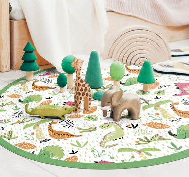 Dinossauro e outros animais com padrão de tapete animal - TenStickers