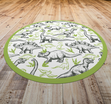 Duas cores doodle dinossauro estampa tapete animal - TenStickers