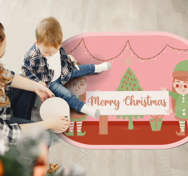 Duendes natal tapete de natal - TenStickers