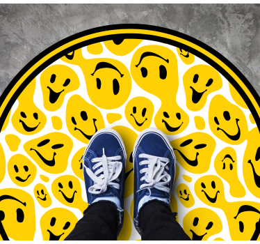 Emoticons smiley brancos e amarelos tapetes adolescentes para qua - TenStickers