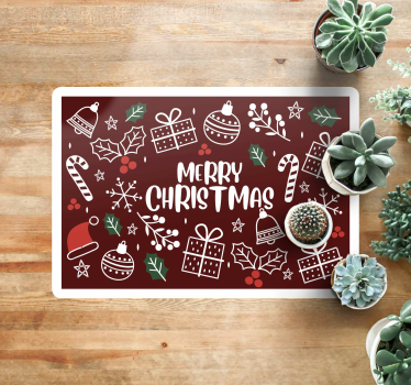 Feliz natal vinil drogas tapete verde - TenStickers