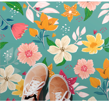 Flores coloridas juntas tapete de flores - TenStickers