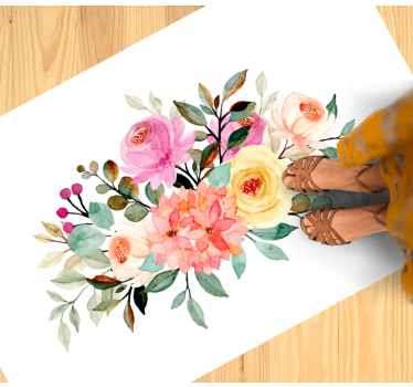 Flores desenhadas com tapete de flores pintadas - TenStickers