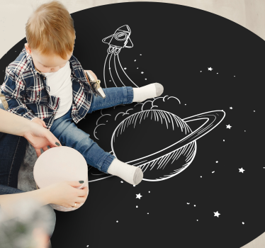 Foguete com estrelas tapete de bebê - TenStickers