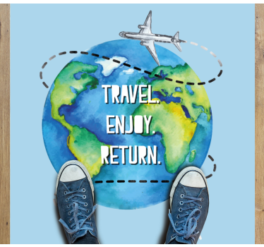 Fundo de viagens em aquarela com tapete quadrado plano - TenStickers