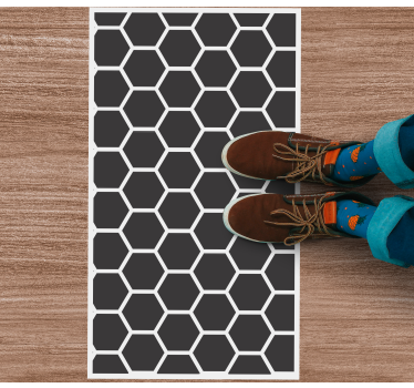 Hexágonos pretos figuras geométricas tapetes geométricos - TenStickers