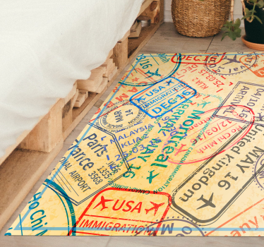 Incrível tapete de selos de viagens vintage - TenStickers