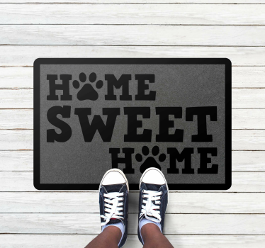 Lar doce lar com patas tapetes personalizados - TenStickers