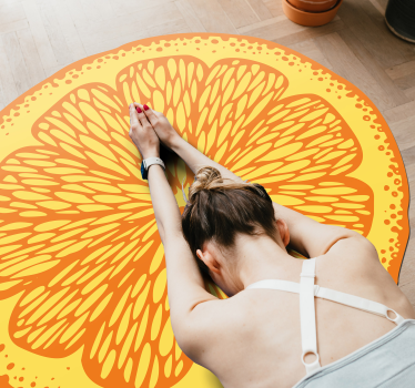 Mão laranja desenhar círculo de cozinha piso - TenStickers