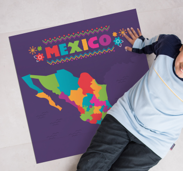 Mapa mexico vinil mapa tapete - TenStickers