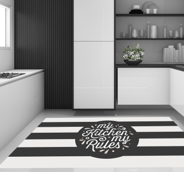 Minha cozinha minhas regras tapete de vinil retro de cozinha - TenStickers