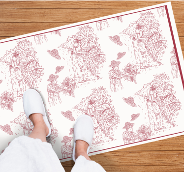 Tapete vinílico vintage padrão de toile de cena pastoral - TenStickers