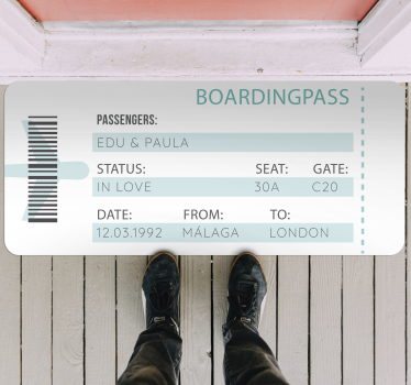 Passagem de avião tapete de vinil personalizado - TenStickers