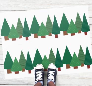 Patchwork tapete retrô com padrão de árvore de natal - TenStickers