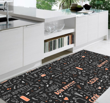 Piso de cozinha padrão bon apetit - TenStickers