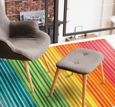 Piso de vinil com efeito de madeira em tábuas de madeira colorida - TenStickers