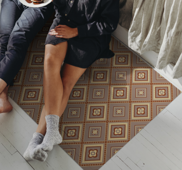 Piso de vinil em mosaico marrom - TenStickers