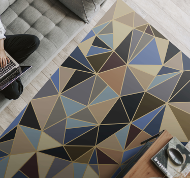 Piso de vinil mosaico geométrico multicolorido - TenStickers
