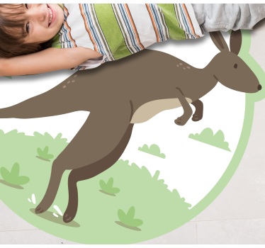 Pulando tapete de animal de desenho de canguru - TenStickers
