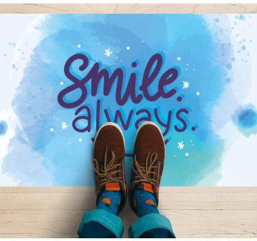 Sorria sempre no tapete em vinil retangular de juta aquarela - TenStickers