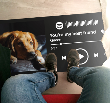 Spotify música com texto e imagem personalizado tapete de vinil - TenStickers