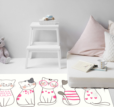 Tapete animal gato de bolinhas - TenStickers