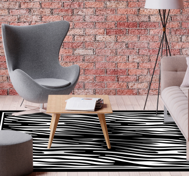 Tapete clássico preto e branco com estampa animal zebra - TenStickers