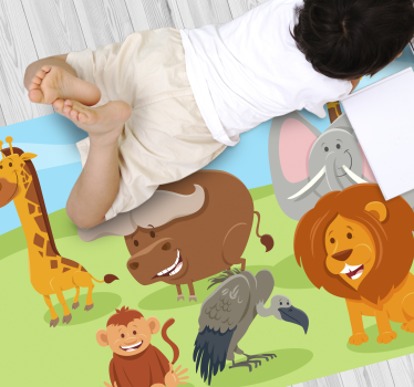 Tapete colorido animal para crianças animal print - TenStickers