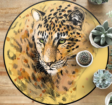 Tapete com estampa animal em forma de leopardo - TenStickers