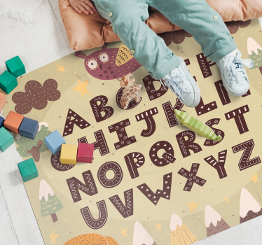 Tapete de alfabeto de raposa de desenho animado - TenStickers