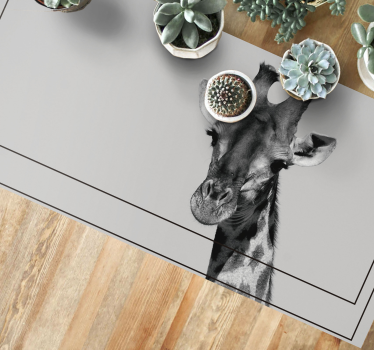 Tapete de animal girafa em tons de cinza - TenStickers