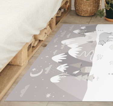 Tapete de bebê cinza nordic mountains - TenStickers