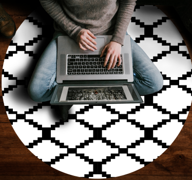 Tapete de entrada com diamantes geométricos pretos - TenStickers