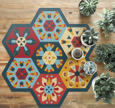 Tapete de ladrilhos hexagonais coloridos - TenStickers