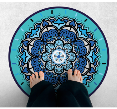 Tapete de mandala floral em tons de azul - TenStickers