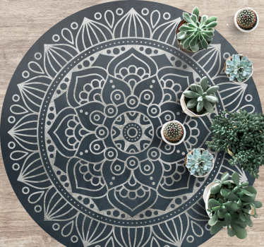 Tapete de mandala padrão antigo em tons de cinza - TenStickers