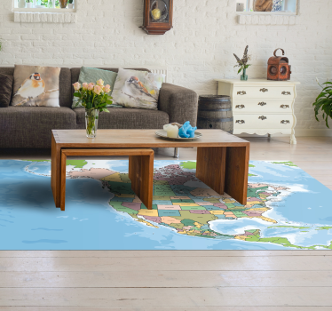 Tapete de mapa de vinil da américa do norte - TenStickers