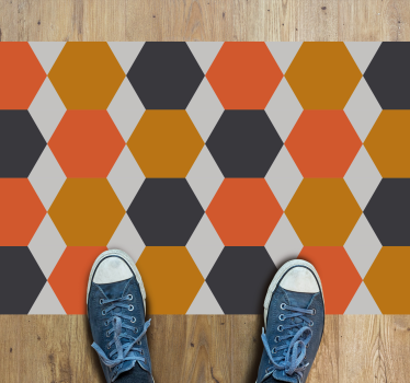 Tapete de sala de estar com hexágonos coloridos - TenStickers