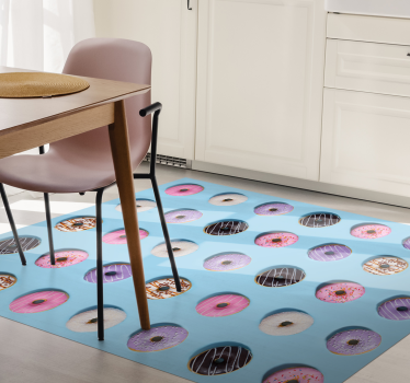 Tapete de sala de jantar com padrão realista de rosquinhas - TenStickers