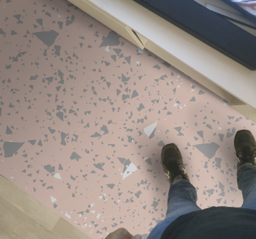 Tapete de textura terrazzzo rosa e cinza - TenStickers