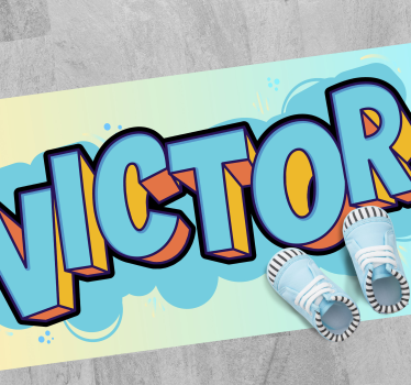 Tapete de vinil 3d personalizável com nome - TenStickers