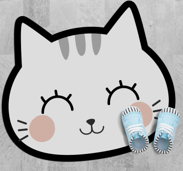Tapete de vinil com cara de gato feliz - TenStickers