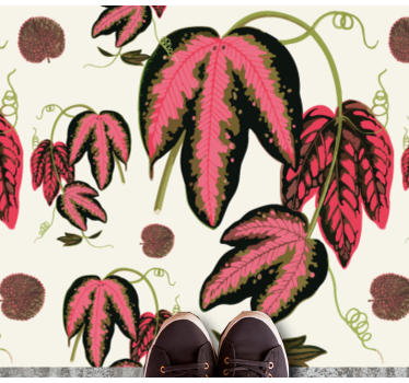 Tapete de vinil com folhas de maranta vermelha - TenStickers