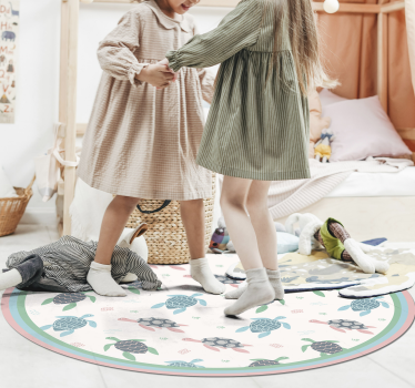 Tapete de vinil infantil de tartarugas de cores suaves - TenStickers