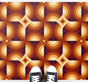 Tapete de vinil de azulejos laranja dos anos 70 - TenStickers