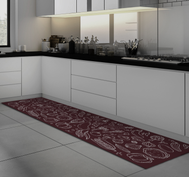 Tapete de vinil de cozinha coberto com comida vermelha - TenStickers